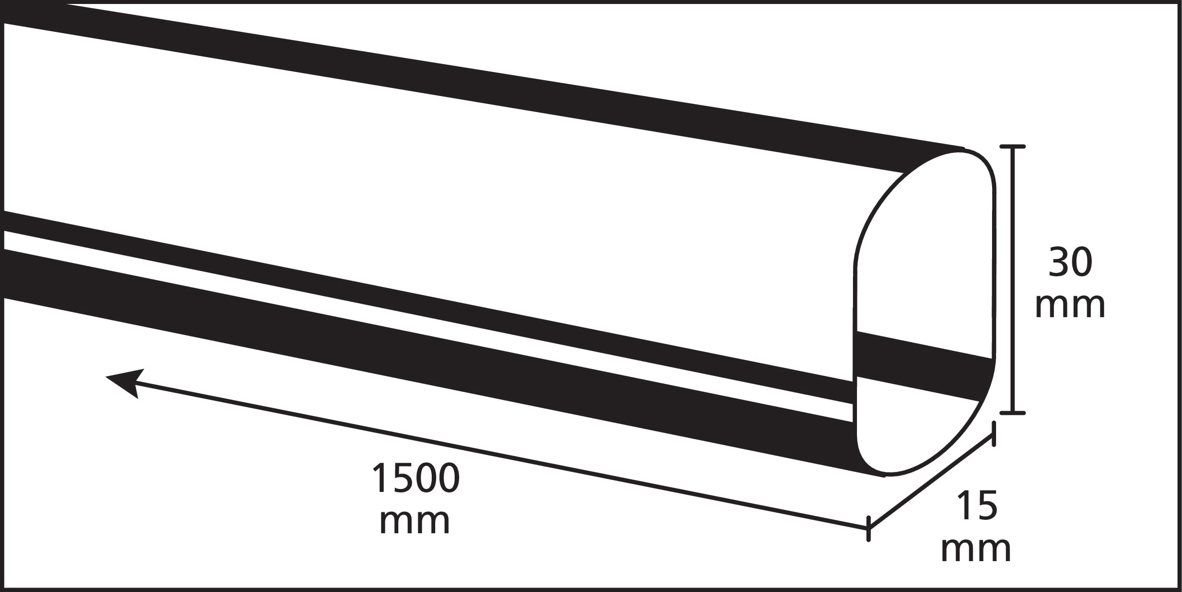 Bara dulap, otel, 150x3x1.5 cm, crom