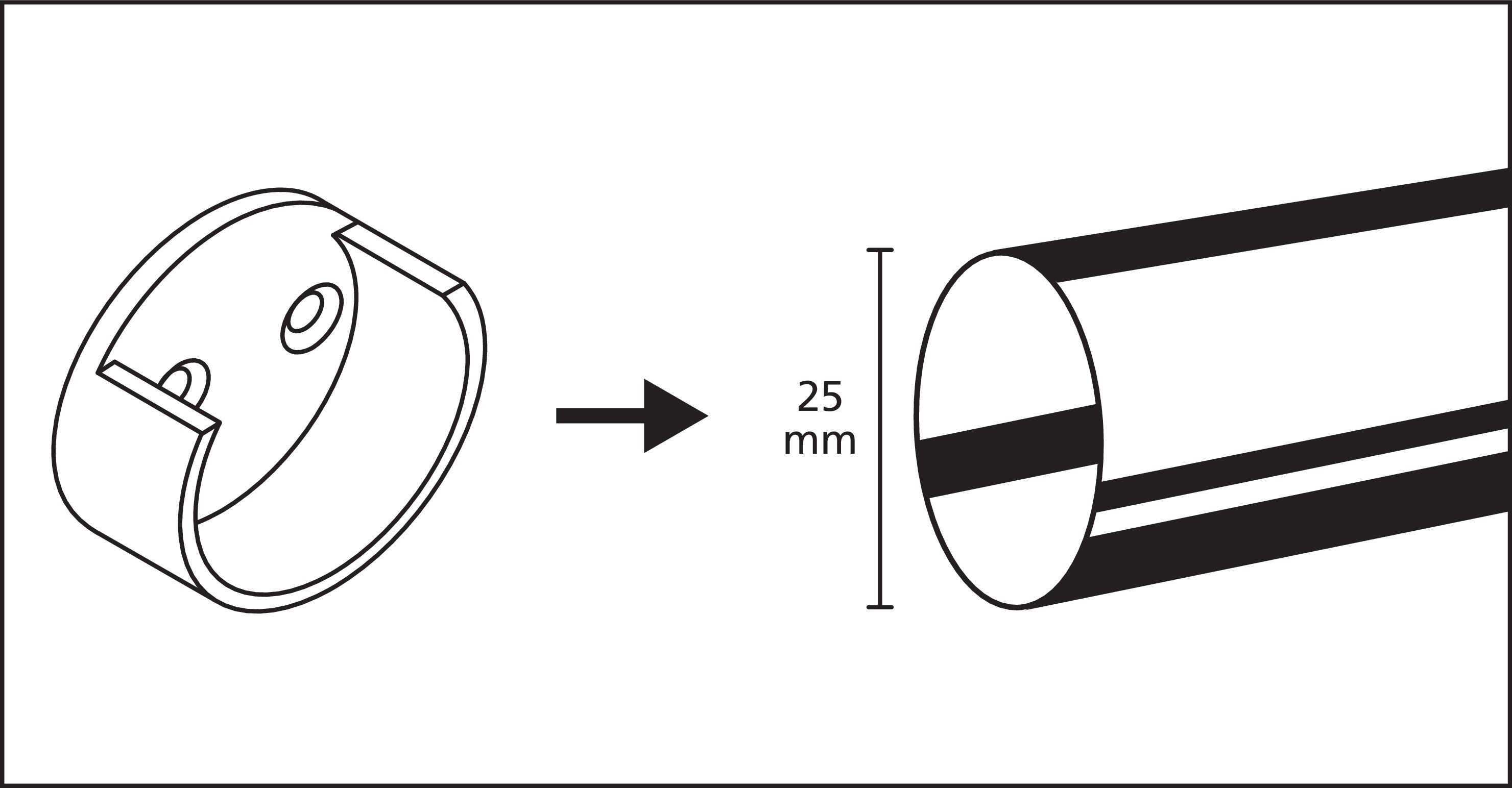 Suport Bara Dulap 25Mm Rotund Alb
