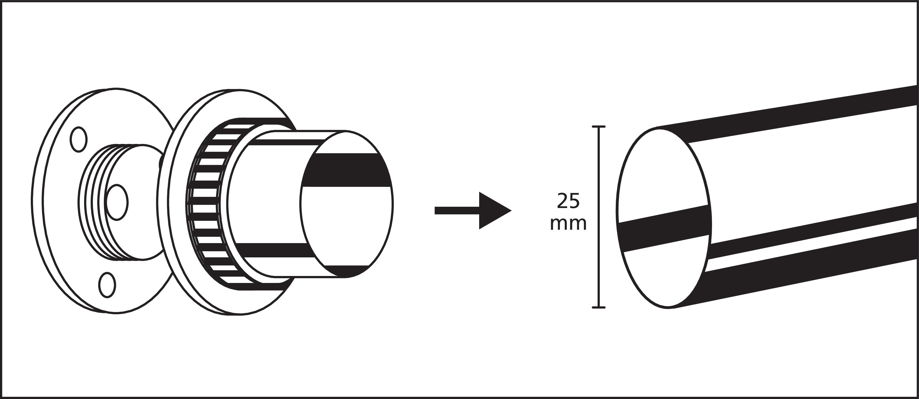 Suport Bara Dulap 25Mm Rotund Crom