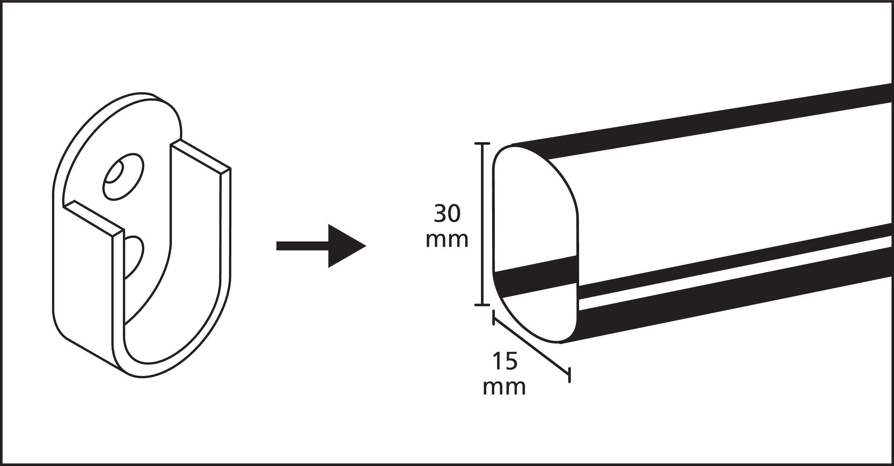 Suport Bara Dulap 30X15Mm Alamit