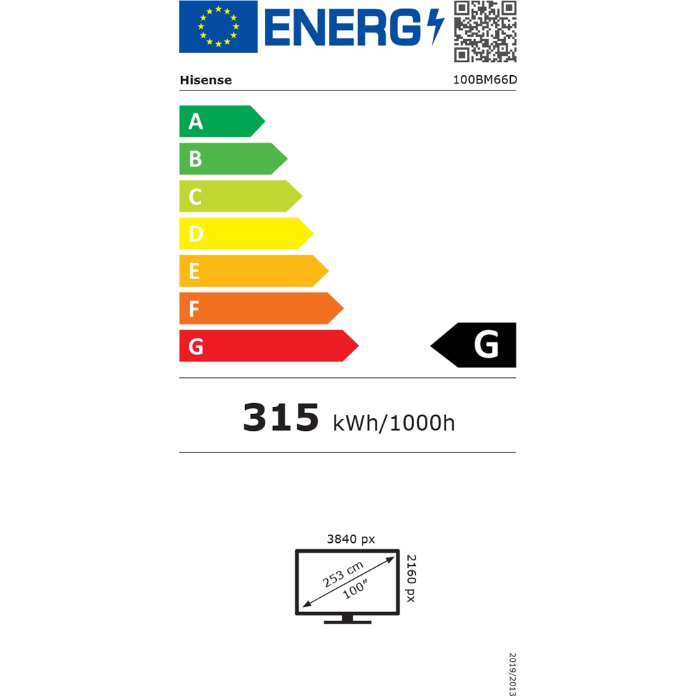 Display profesional HISENSE 100BM66D, 100", 4K UHD, 120Hz, Wi-Fi, Boxe, negru