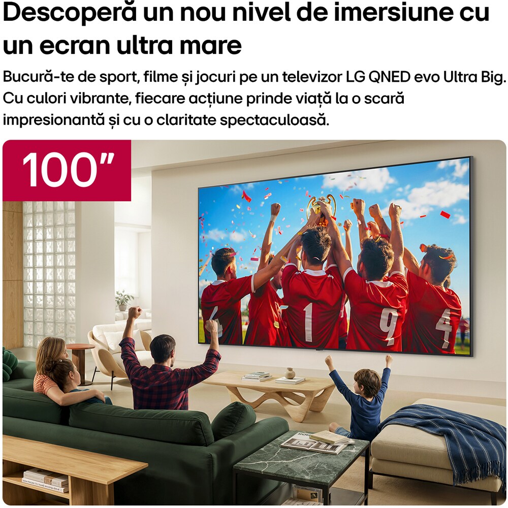 Televizor QNED EVO Mini LED LG 100QNED87B3A, Ultra HD 4K, 252cm