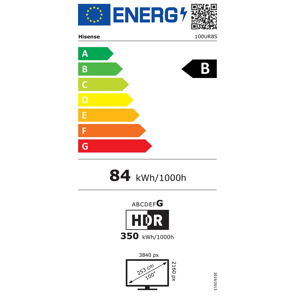 Televizor RGB Mini-LED ULED  Smart HISENSE 100UR8S, Ultra HD 4K, HDR, 253cm