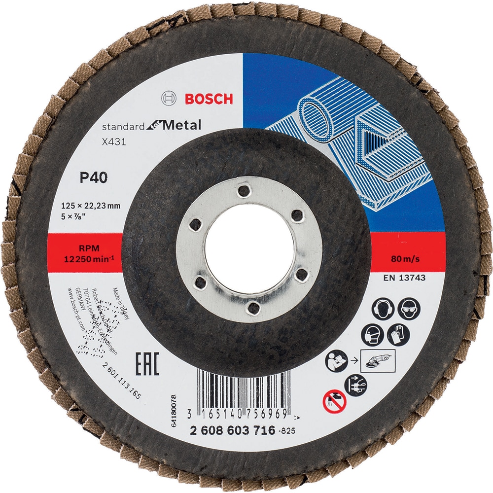 Disc de slefuire evantai BOSCH X431, metal, P40, 124mm