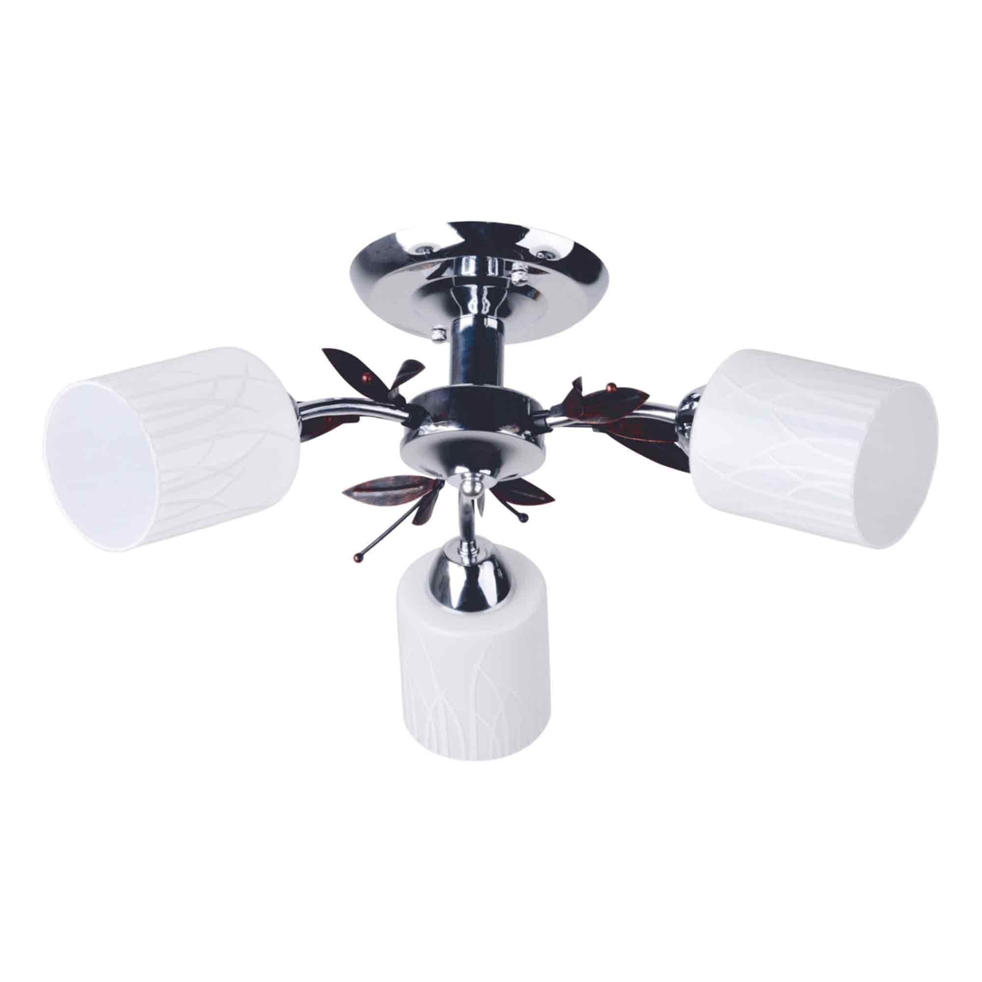 Lustra, Crom/Alb, 60 W, 3 x E27   Malva