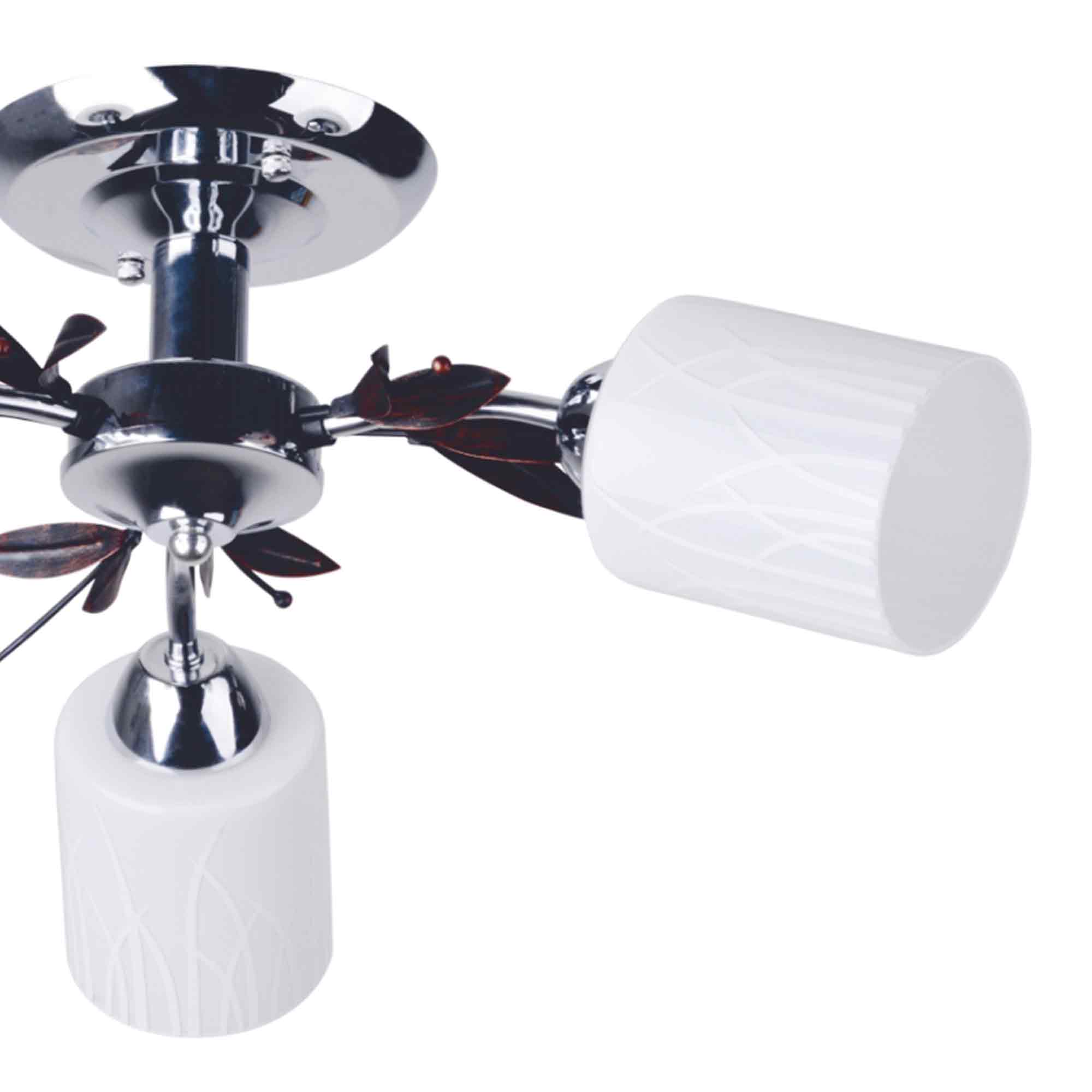 Lustra, Crom/Alb, 60 W, 3 x E27   Malva