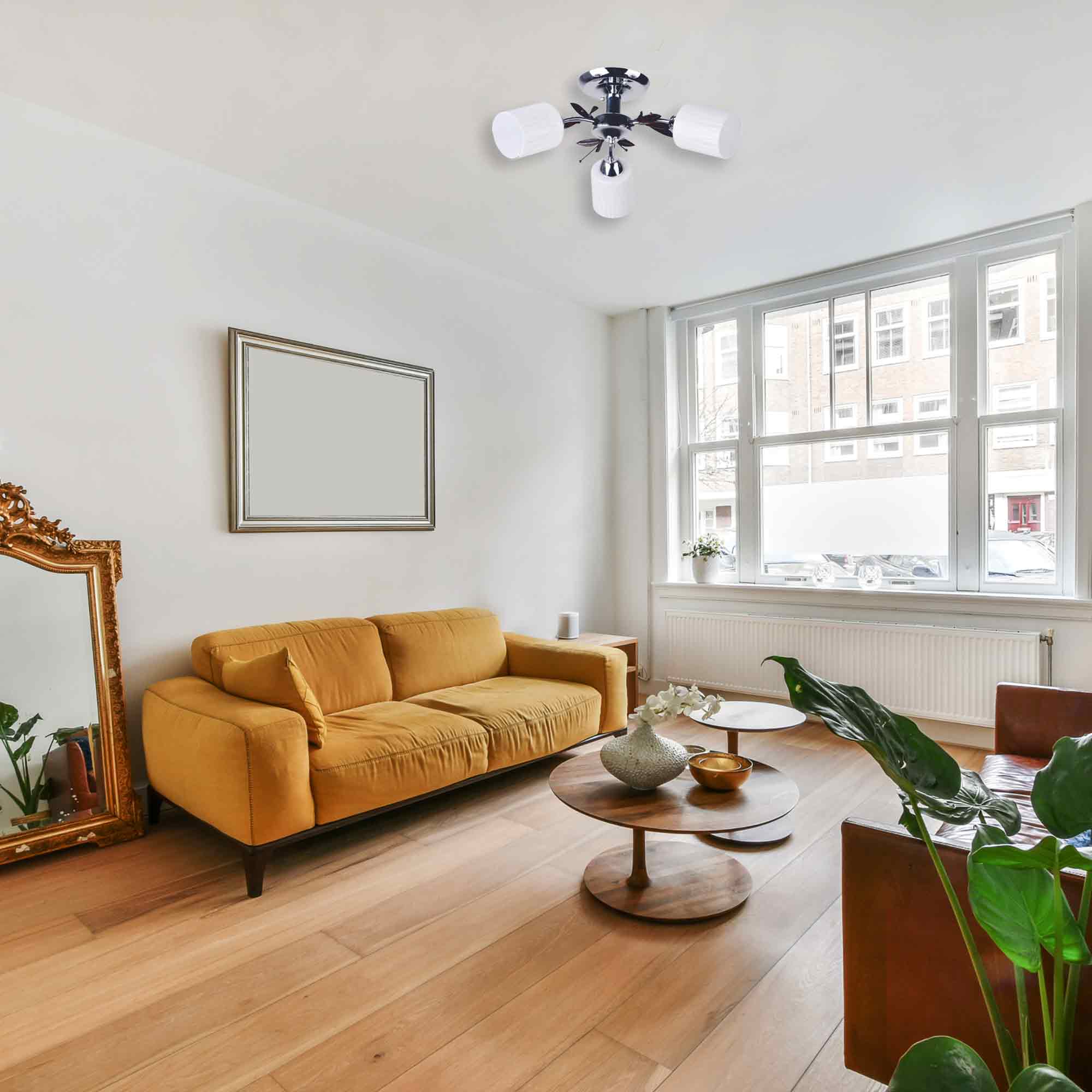 Lustra, Crom/Alb, 60 W, 3 x E27   Malva