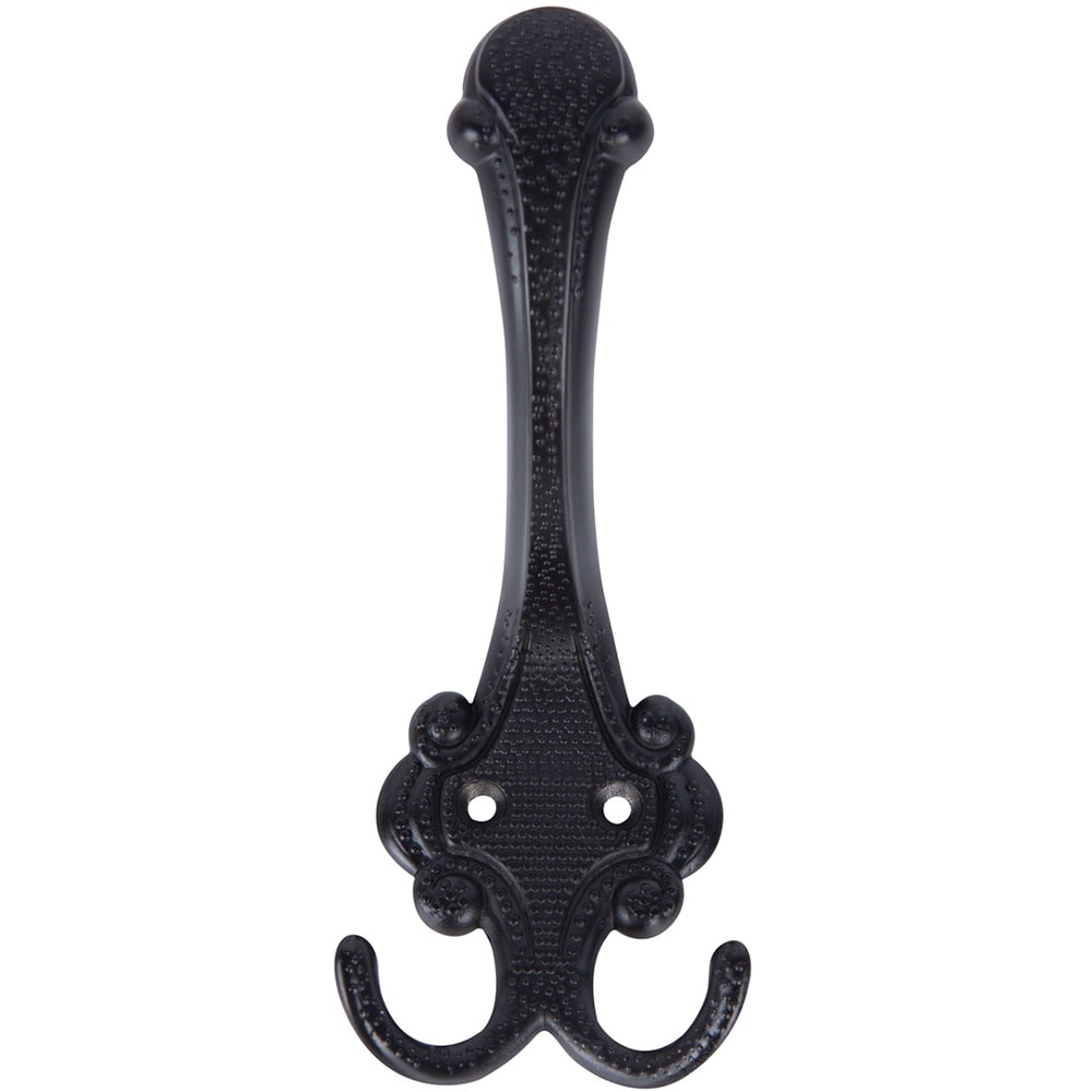Cuier perete, 3 agatatori, metal, negru
