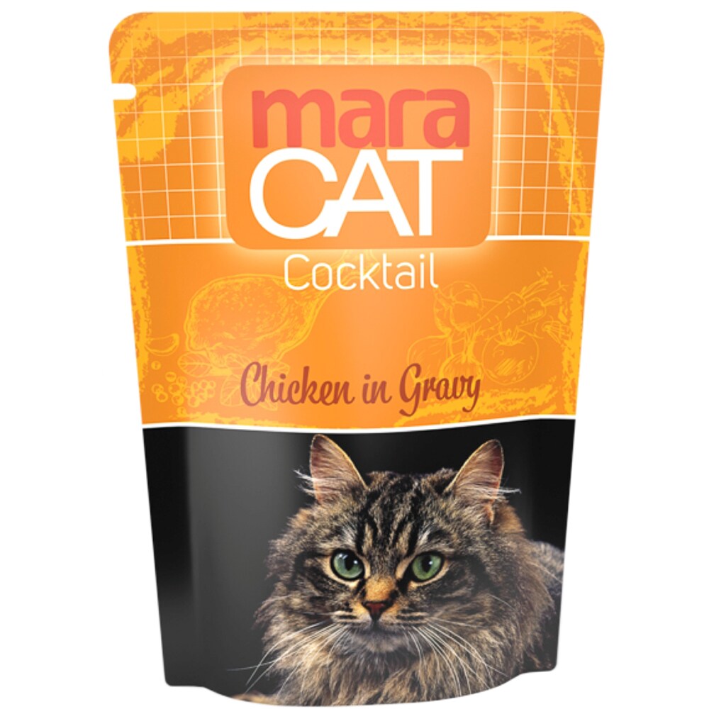 Hrana umeda pentru pisici MARAVET Cocktail, Adult, Pui in sos, 100 g