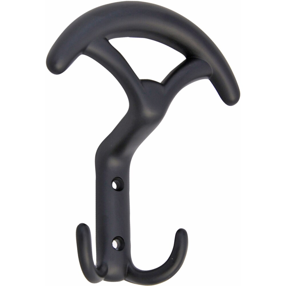 Cuier perete, 2 agatatori, metal, negru
