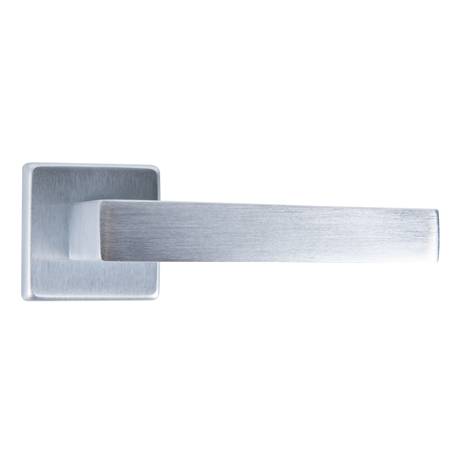 Maner usa, rozeta 50 x 50 mm, cheie, crom satin  Clio