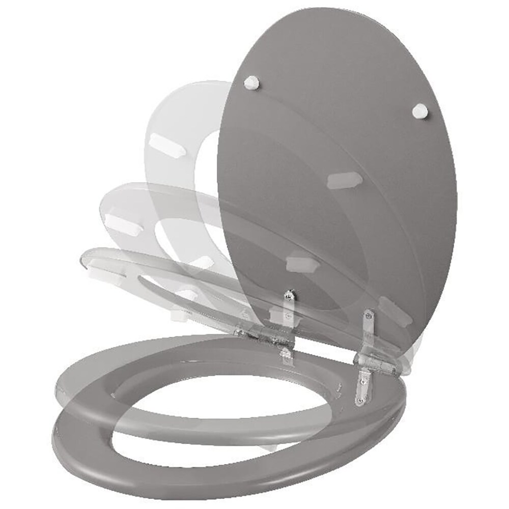 Capac WC GOODHOME Pilica, inchidere lenta, MDF, gri