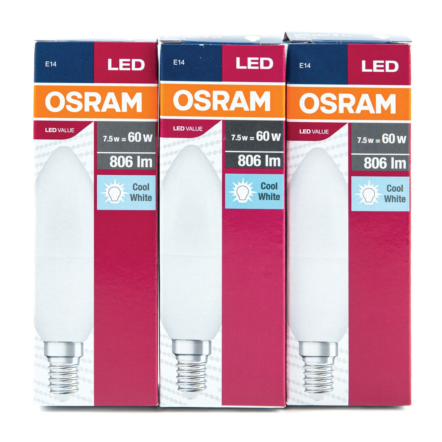 Set 3Buc Bec Led Valueclb60 7.5W Osram