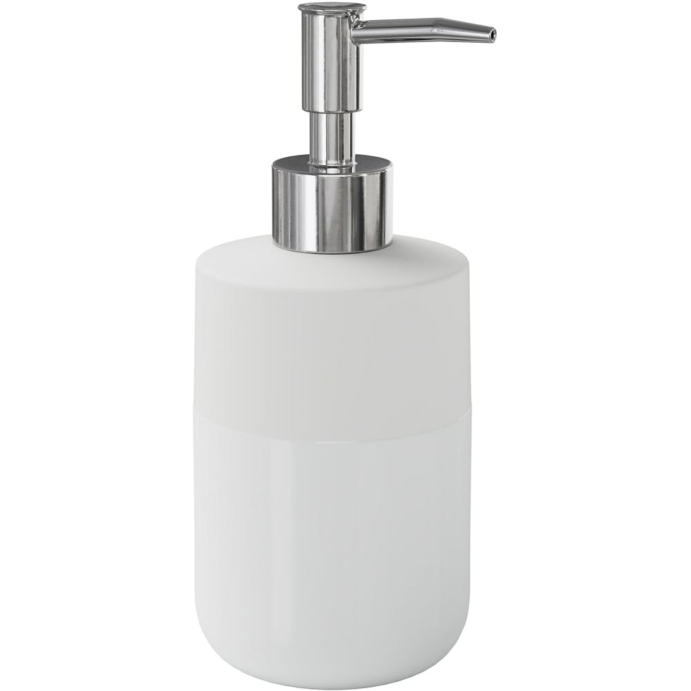 Dozator sapun Koros GoodHome, 7.5x7.5x18.2 cm, 370 ml, ceramica, alb