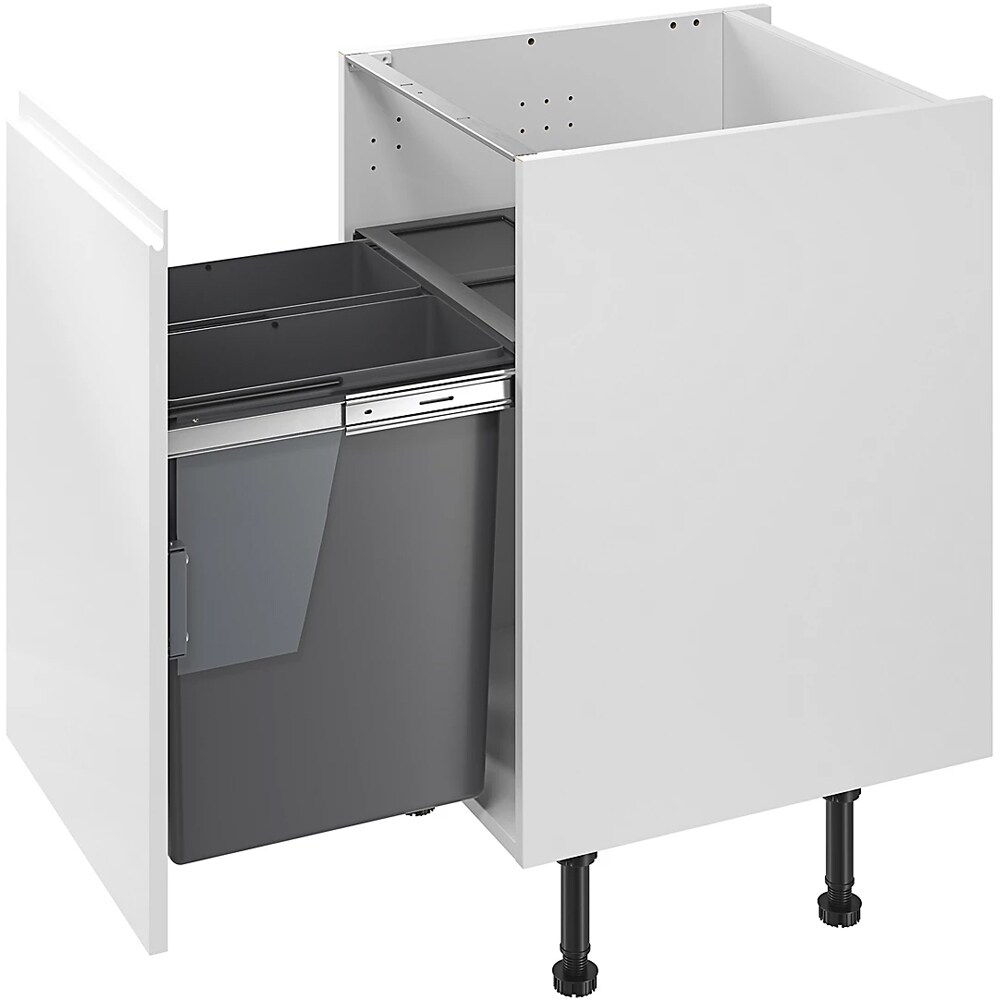 Cos de gunoi GOODHOME 101049002, incorporabil, 2 compartimente, 58l, plastic, gri