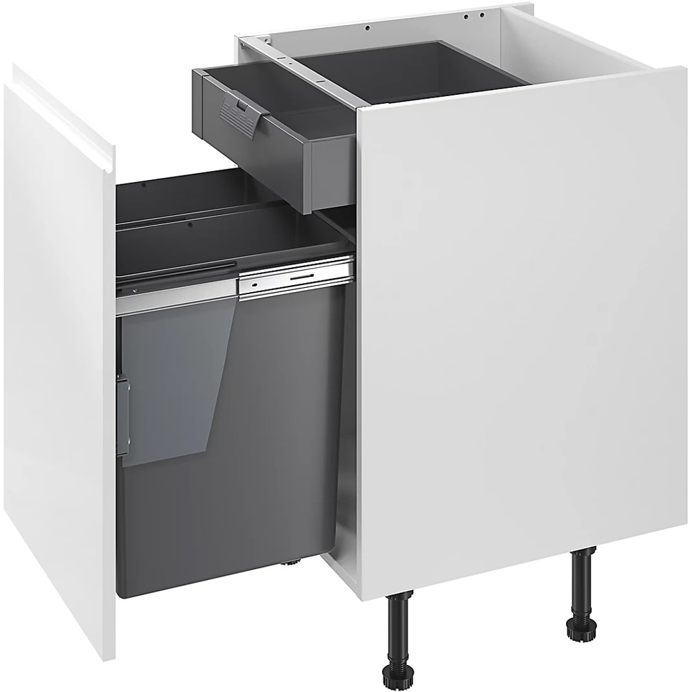 Cos de gunoi GOODHOME 101049002, incorporabil, 2 compartimente, 58l, plastic, gri