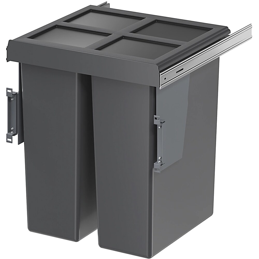 Cos de gunoi GOODHOME 101049003, incorporabil, 3 compartimente, 64l, plastic, gri