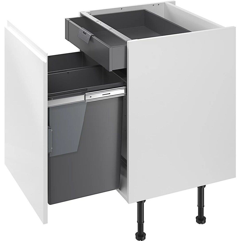 Cos de gunoi GOODHOME 101049004, incorporabil, 2 compartimente, 92l, plastic, gri