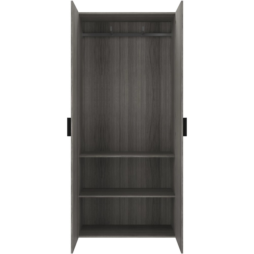 Maner GOODHOME Atomia, otel, 16.5 cm, 2 bucati, negru mat