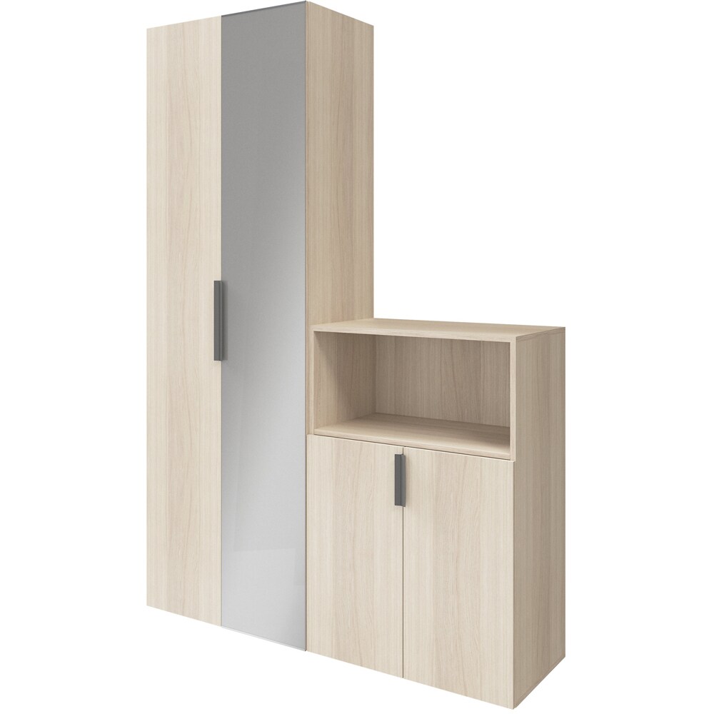 Maner GOODHOME Atomia, otel, 16.5 cm, 2 bucati, gri