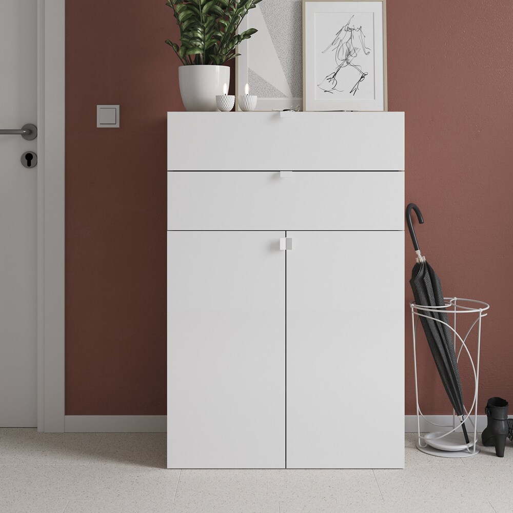 Maner GOODHOME Atomia, otel, 3.7 cm, 2 bucati, alb