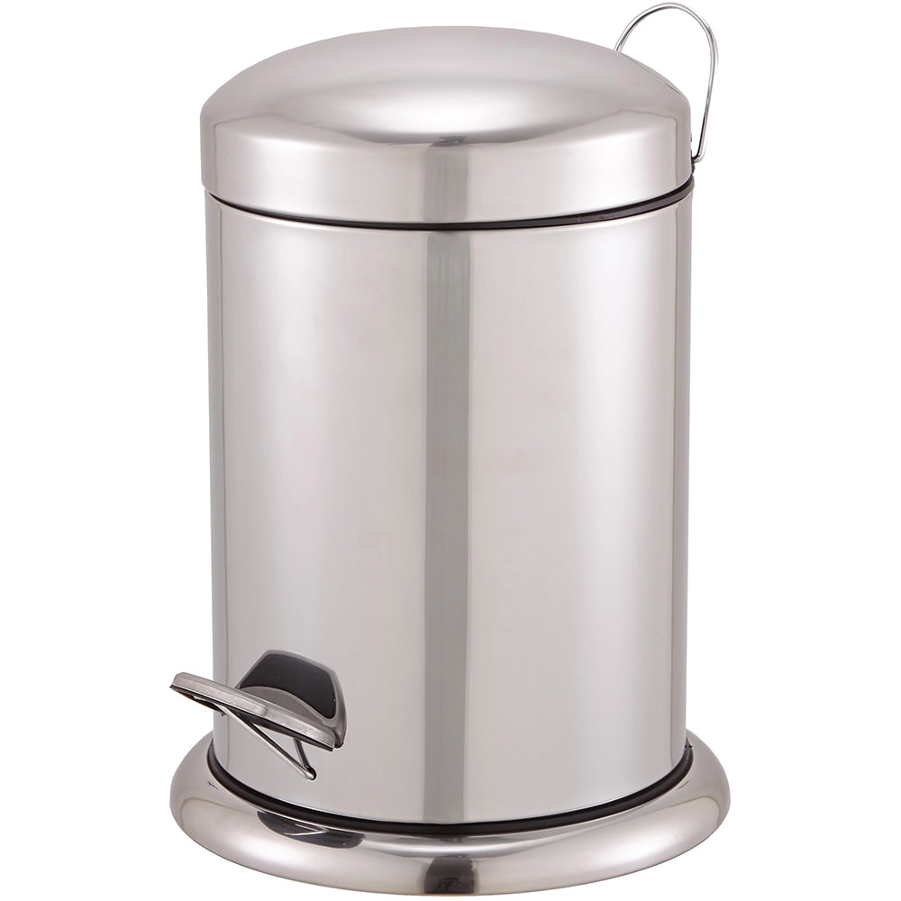 Cos de gunoi pentru baie Korana GOODHOME, 5l, cu pedala, otel inoxidabil, argintiu