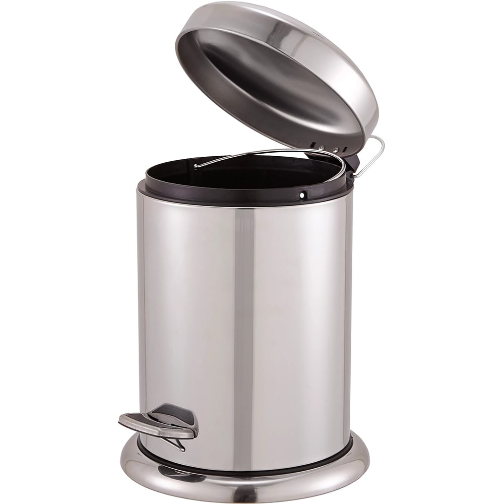 Cos de gunoi pentru baie Korana GOODHOME, 5l, cu pedala, otel inoxidabil, argintiu
