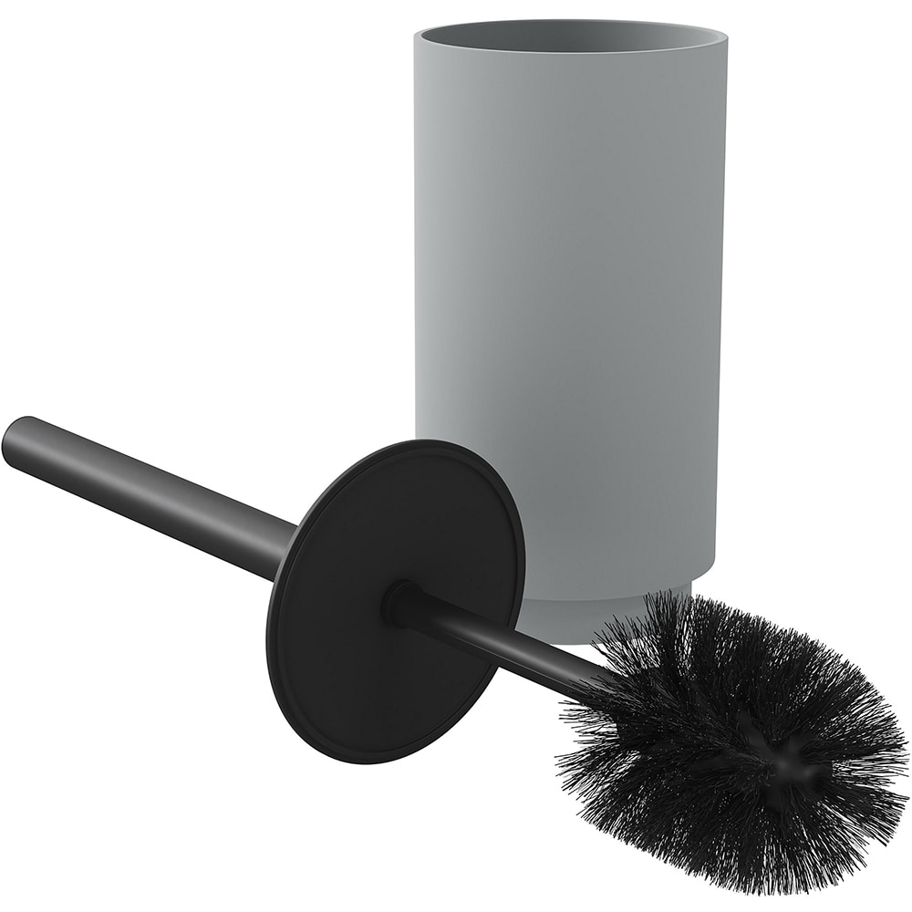 Perie WC cu suport Kina GOODHOME, 10.5 x 42 cm, polipropilena si ABS, gri