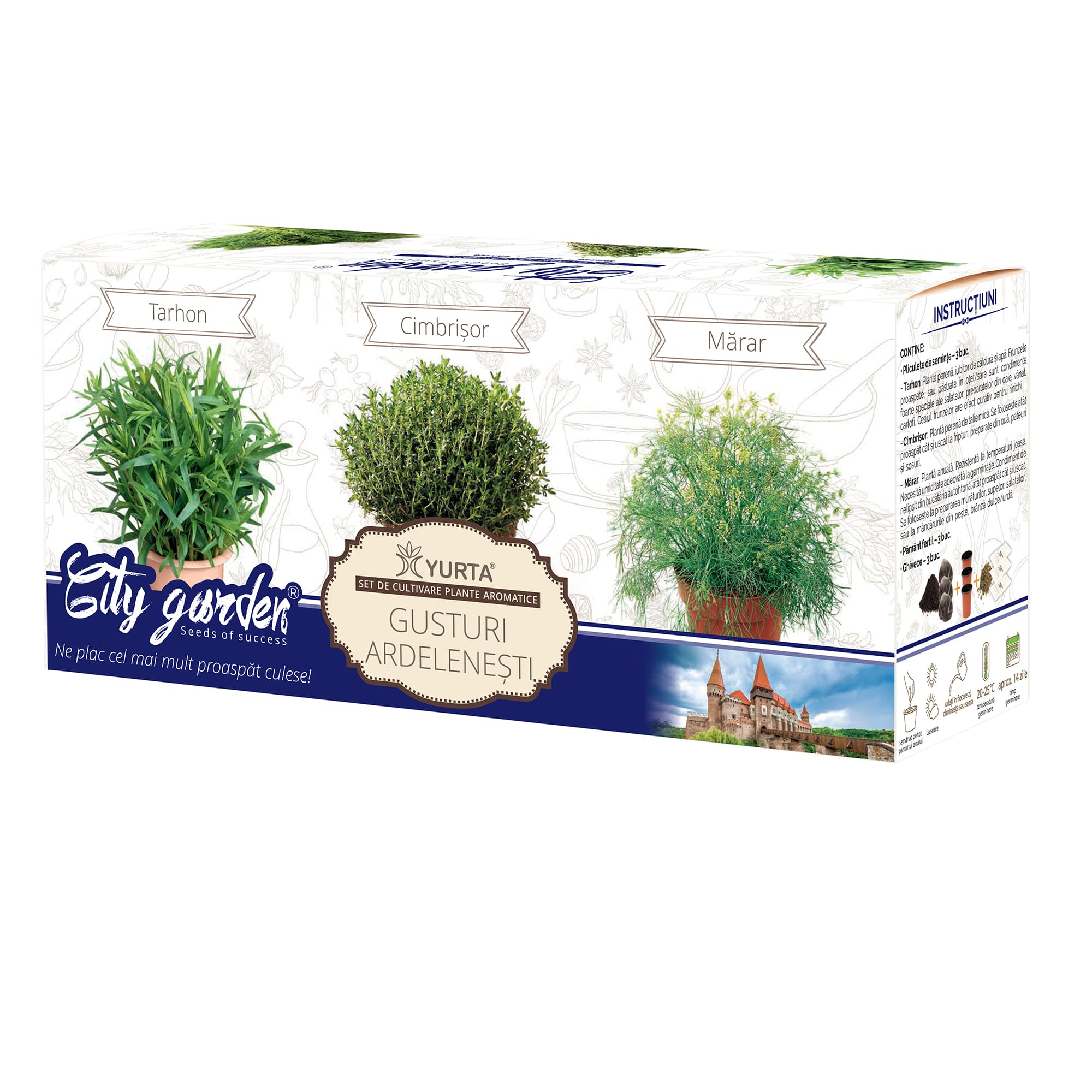 Set de cultivare plante aromatice YURTA, Colectia Mirodenii - Gusturi ardelenesti