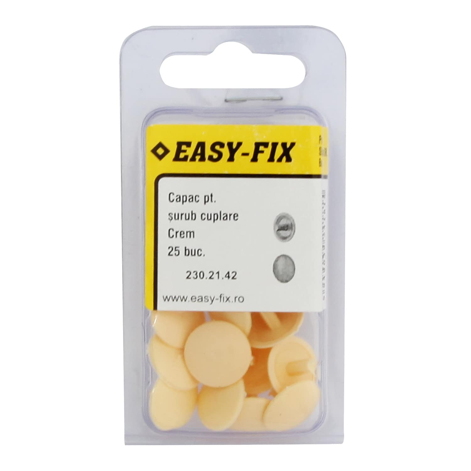 Capac plastic pin pt suruburi cupl crem 25buc