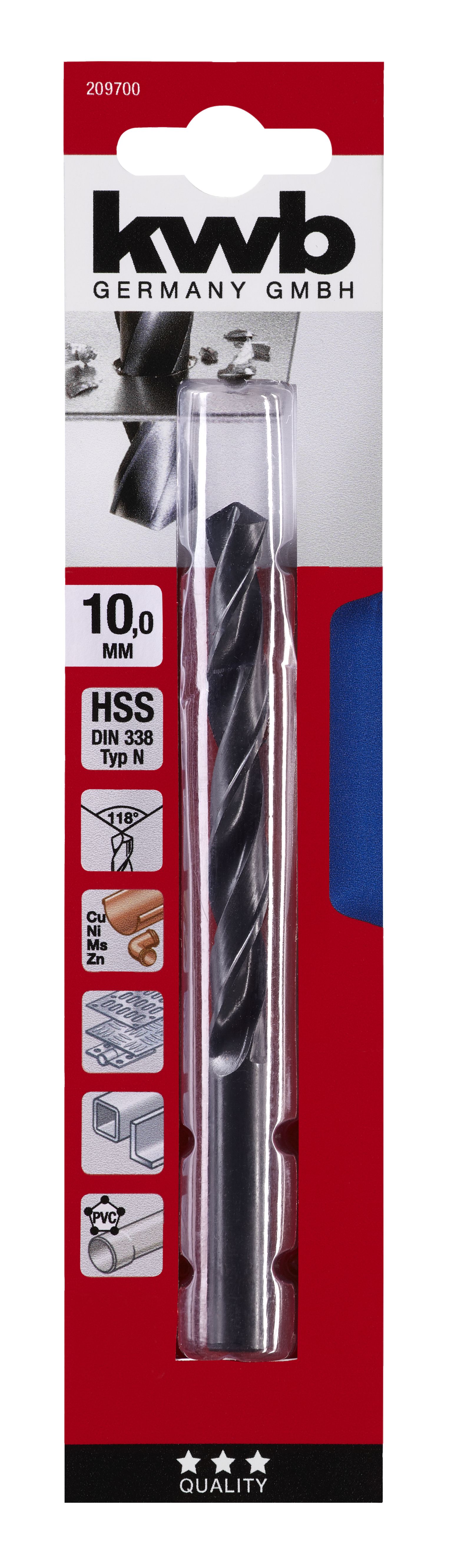 Burghiu metal KWB, HSS forjat, 10 mm