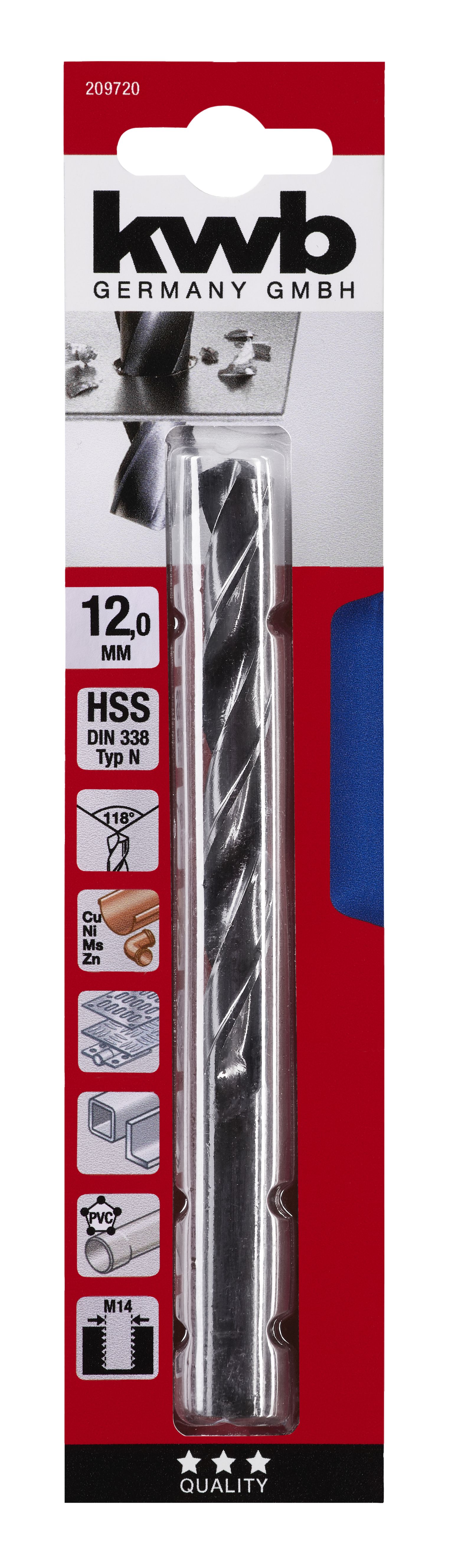 Burghiu metal KWB, HSS forjat, 12 mm