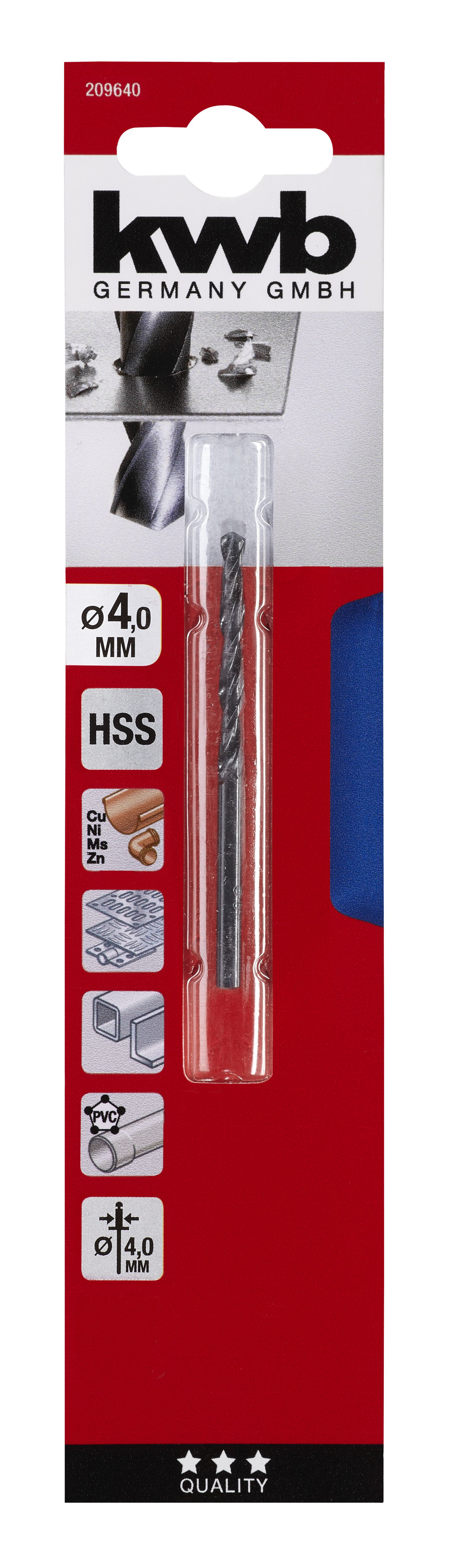 Burghiu metal KWB, HSS forjat, 4 mm