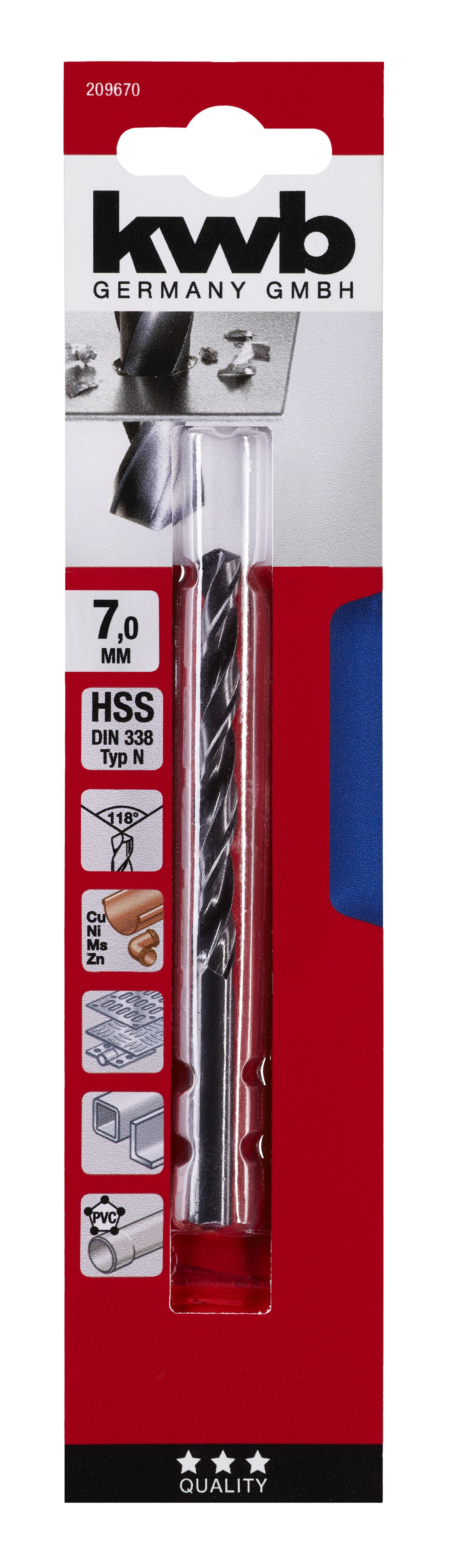 Burghiu metal KWB, HSS forjat, 7 mm