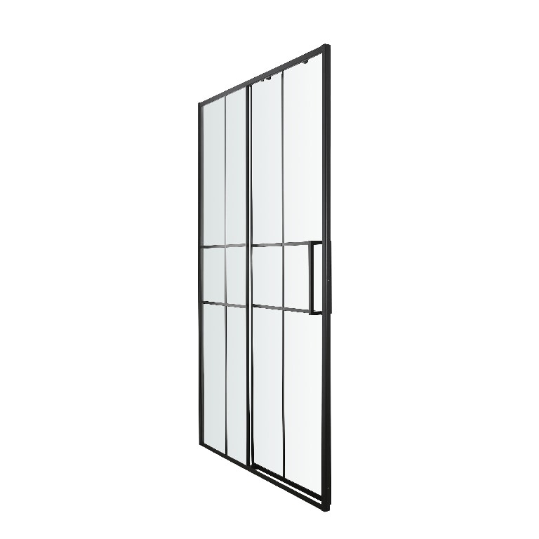 Usa glisanta pentru dus GOODHOME Ahti, 195 x 120 cm, sticla, transparent si negru