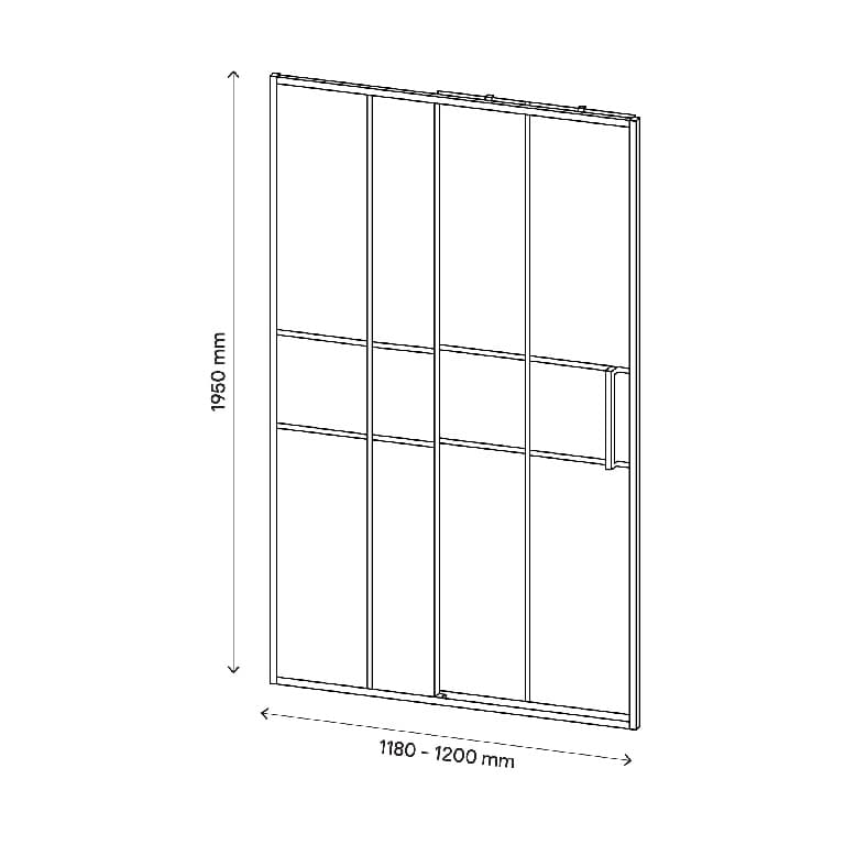 Usa glisanta pentru dus GOODHOME Ahti, 195 x 120 cm, sticla, transparent si negru