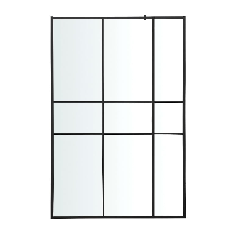 Perete de dus walk-in GOODHOME Ahti, 195 x 119 cm, sticla, transparent si negru