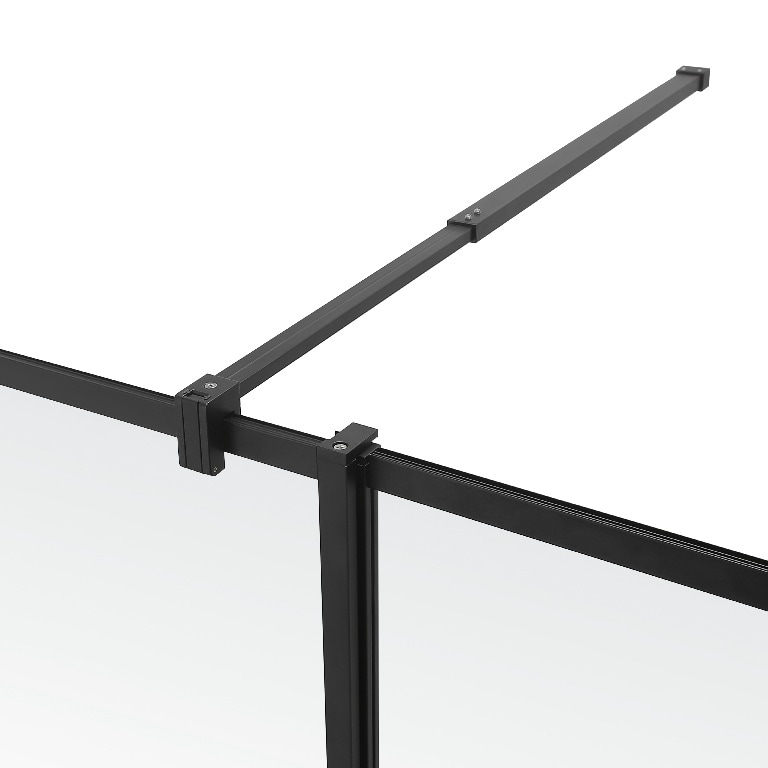 Perete de dus walk-in GOODHOME Ahti, 195 x 119 cm, sticla, transparent si negru