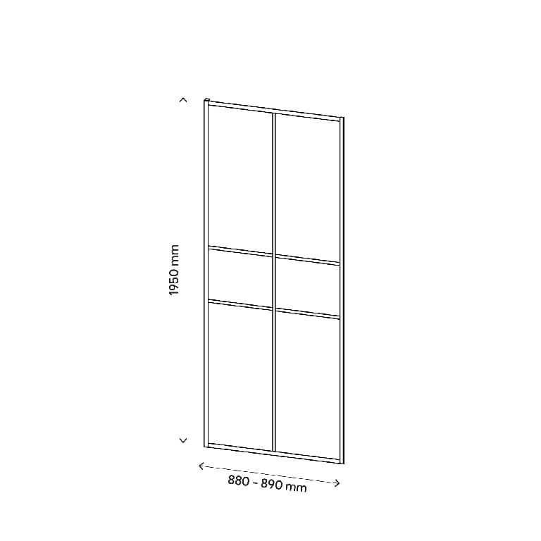Paravan dus Walk-in GOODHOME Ahti, 90 x 195 cm, aluminiu, sticla securizata transparenta 6mm, negru