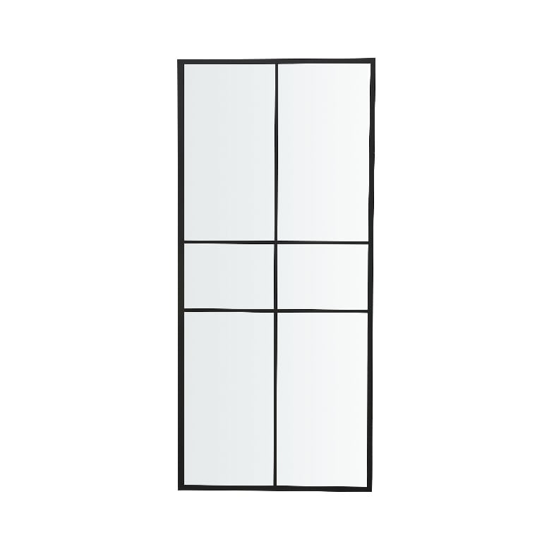 Paravan dus Walk-in GOODHOME Ahti, 90 x 195 cm, aluminiu, sticla securizata transparenta 6mm, negru