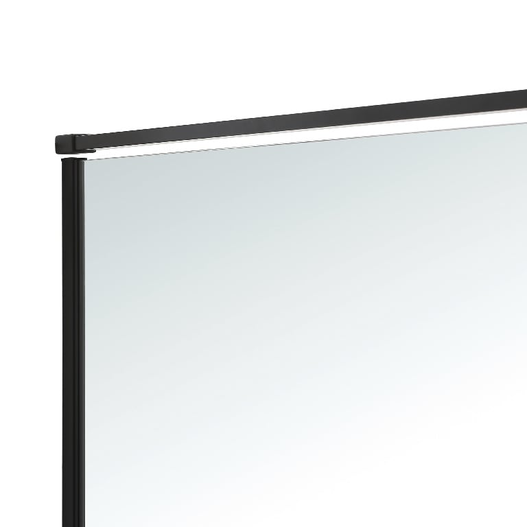 Paravan dus walk-in, metal si sticla, negru, 90 cm, 6 mm grosime  GoodHome Ezili