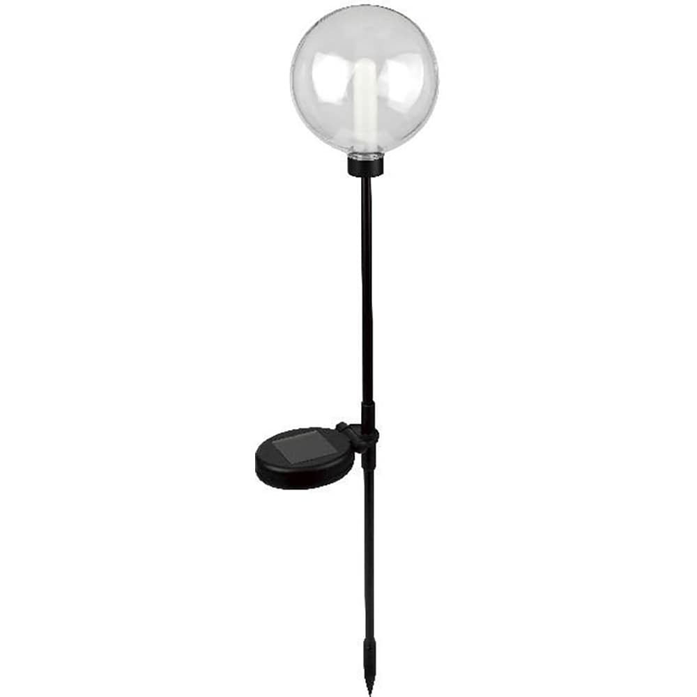 Lampa solara LED, IP44, 2000K, forma glob, negru