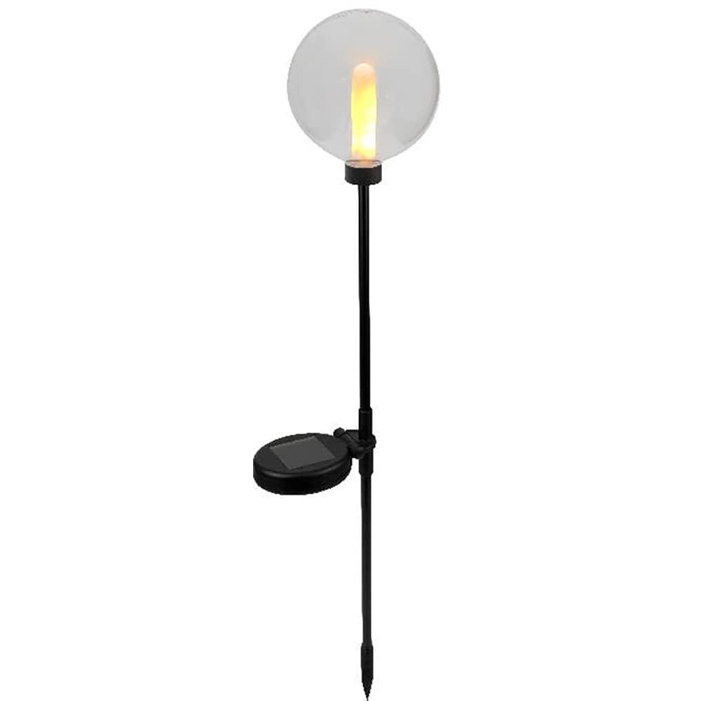 Lampa solara LED, IP44, 2000K, forma glob, negru