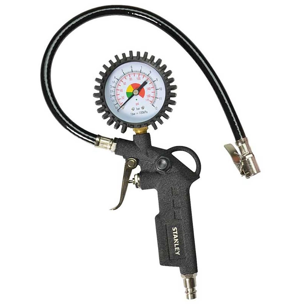 Pistol compresor cu manometru STANLEY, 10 bar, negru