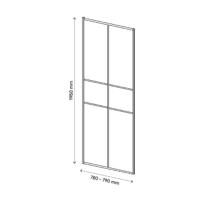 Paravan dus GOODHOME Ahti Black Stripes, sticla, 80 x 195 cm, profil negru