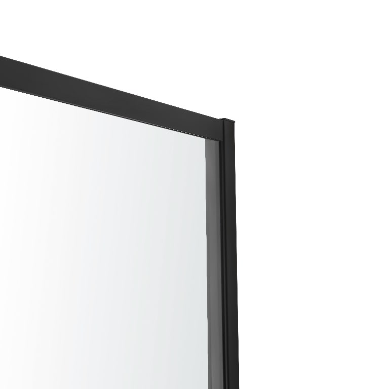 Paravan dus GOODHOME Ahti Black Stripes, sticla, 80 x 195 cm, profil negru