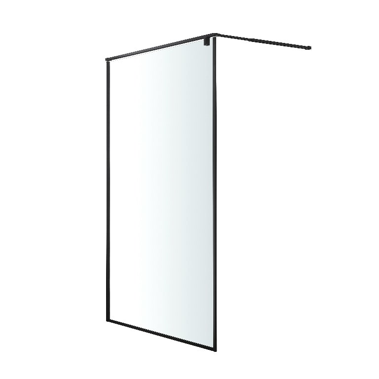 Paravan dus walk-in GoodHome Ezili, aluminiu, sticla securizata 6mm, 100 x 195 cm, negru