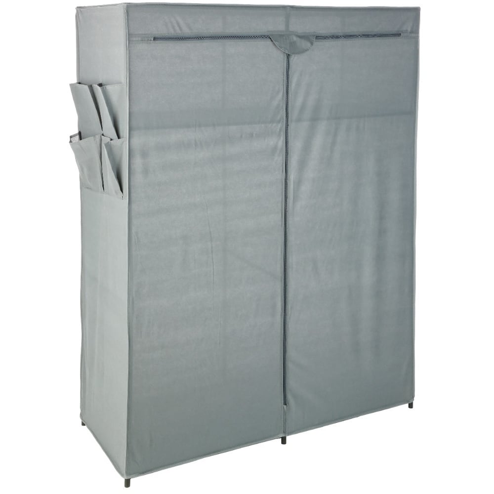 Dulap textil cu 2 etajere, 110 x 45 x 158 cm, gri