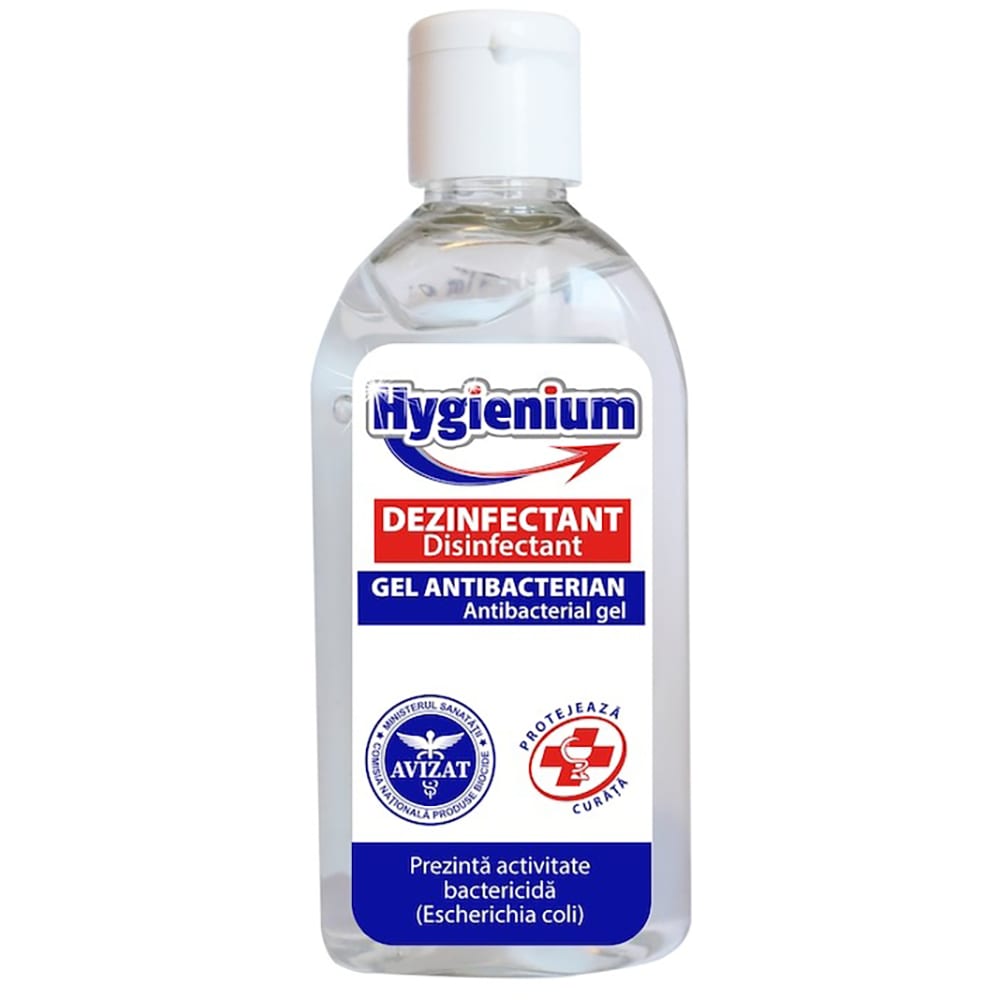 Gel dezinfectant Hygienium, cu 70 % alcool, efect antibacterian, 85 ml