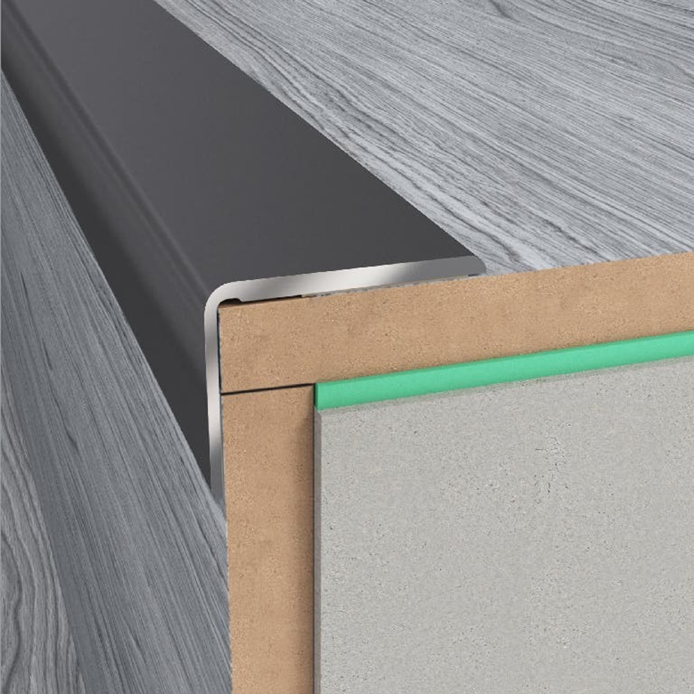 Profil de finisare GOODHOME, aluminiu, 25 x 2000 mm, antracit